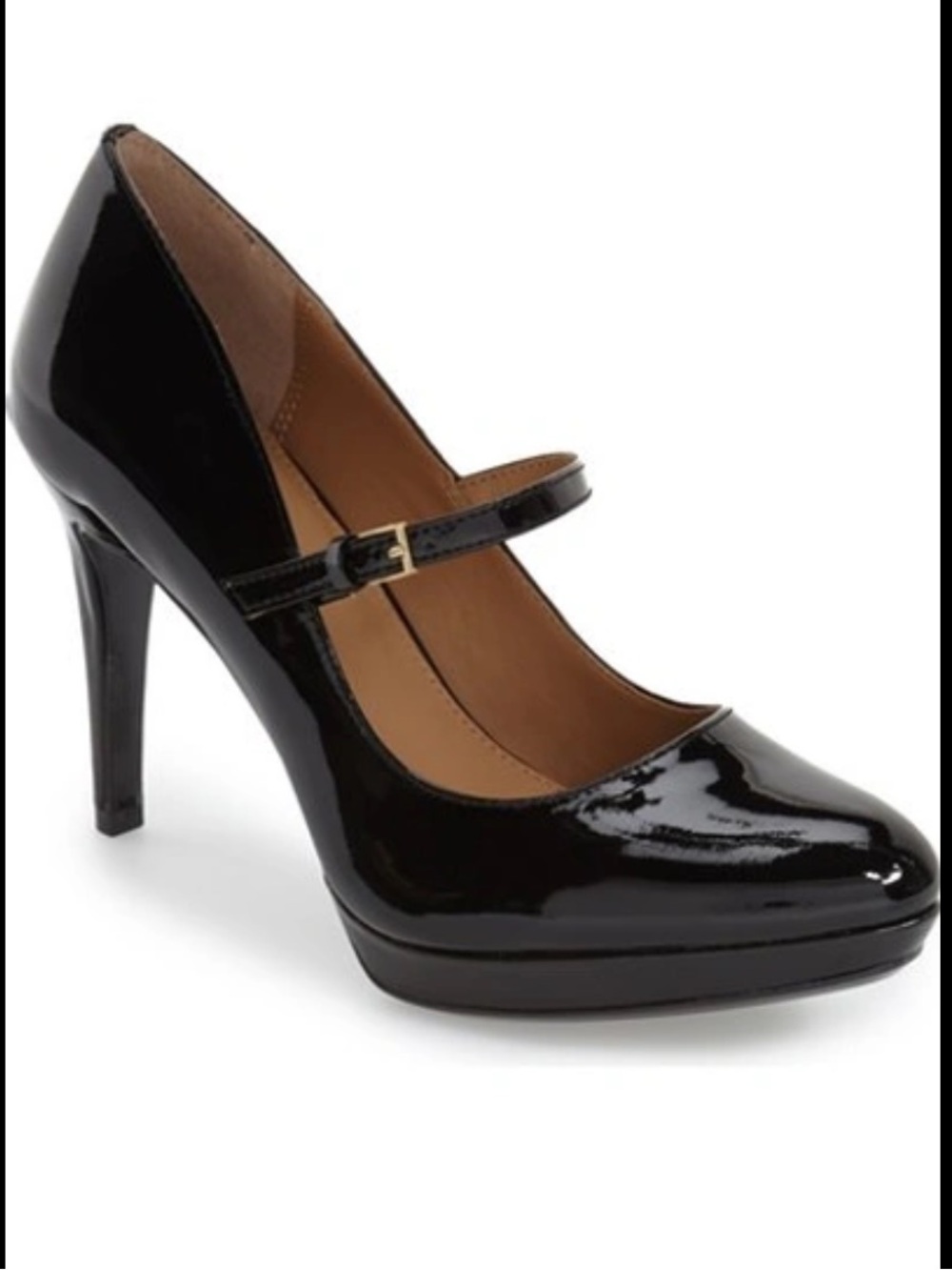 Calvin Klein Paislie Black Patent Mary Jane Platform Heels Size 9.5